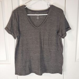 American Eagle Soft & Sexy Plush Pinstripes V-neck T-shirt Size Medium